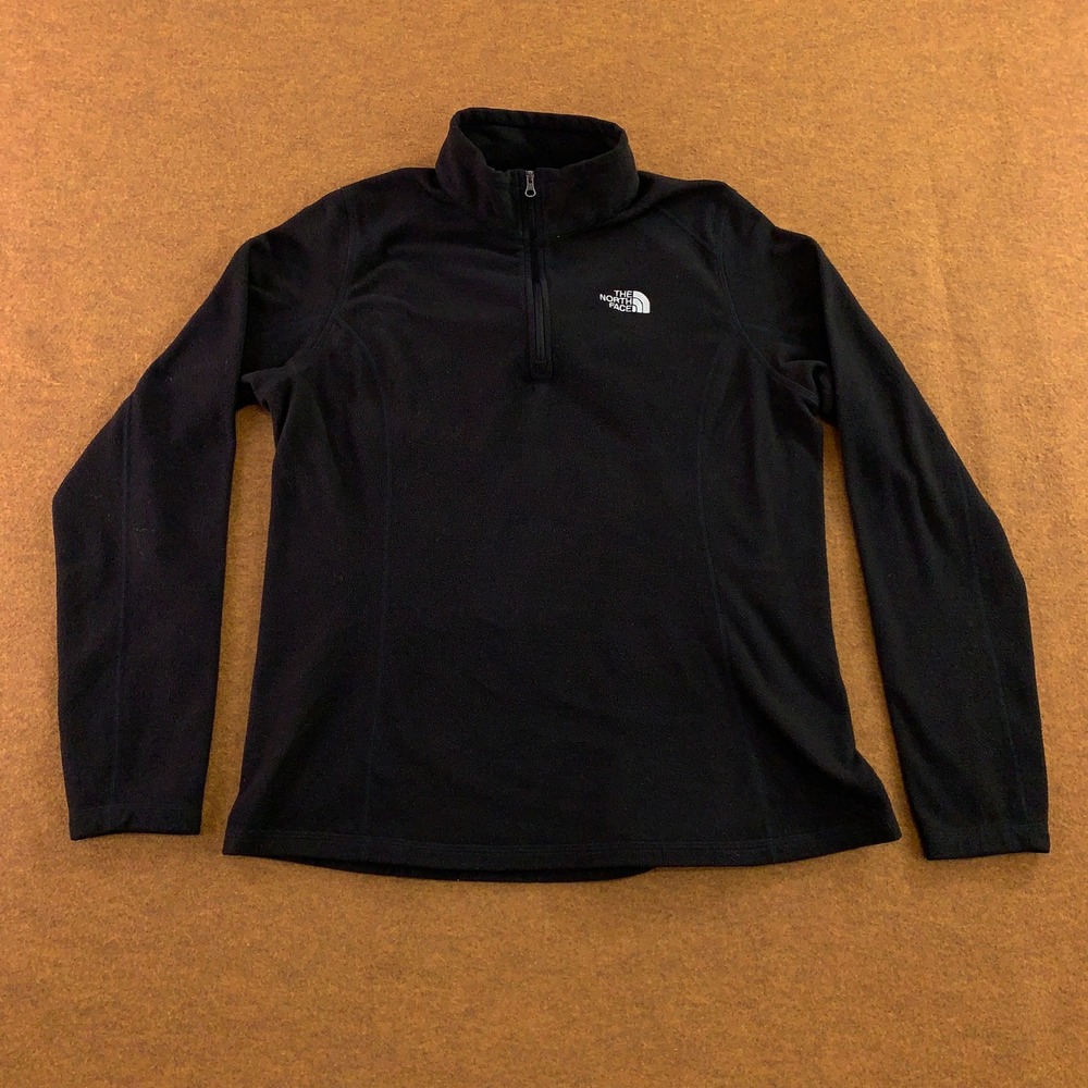 The North Face Womens Large Black TKA 100 Fleece Quarter Zip Pullover